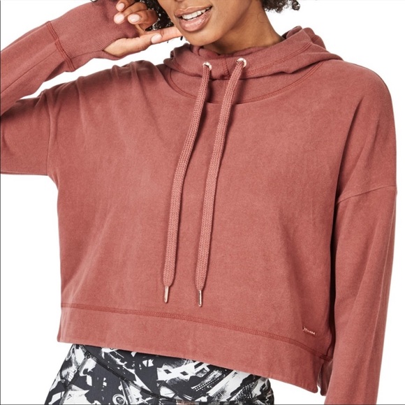 Sweaty Betty Escape Luxe Cropped Hoodie | Color: Pink/Red | Size: S | Parkerkm17's Closet